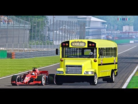 Ferrari F1 2018 vs School Bus Monster - Monza