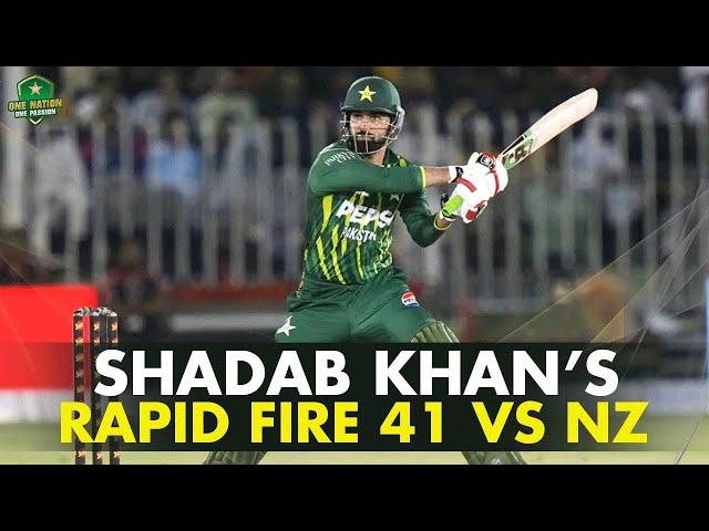 Shadab Khan’s 4️⃣1️⃣ Runs off 2️⃣0️⃣ Balls: Ball-by-Ball Highlights vs New Zealand | PCB