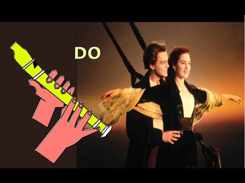 Titanic, flauta dulce fácil y simplificada, tutorial con animación,