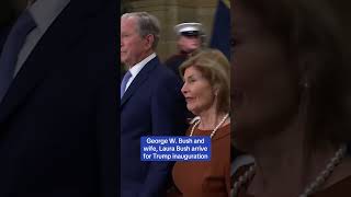 George W. Bush and wife, Laura Bush arrive at Trump inauguration
