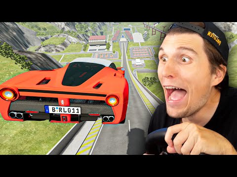 Mit 15 ZUFÄLLIGEN Autos über die XXL Sprungschanze | BeamNG