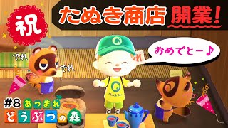 【あつもり実況】まめつぶ兄弟が可愛いすぎる！そしてたぬき商店がついにオープン♪【あつまれ どうぶつの森/Animal Crossing】#8