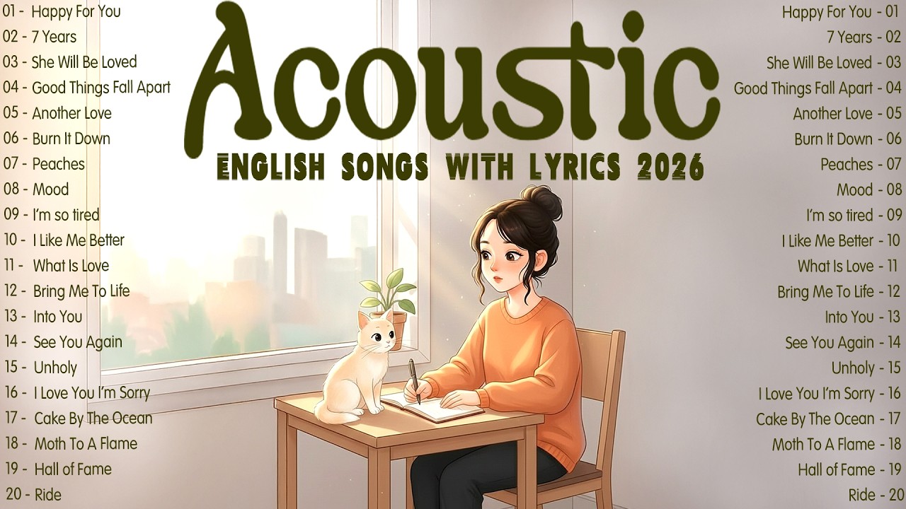 Acoustic Love Songs 🌿 English Songs with Lyrics 2026 to Wake Up Slow and Feel Light