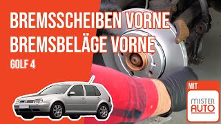 Youtube thumbnail of video "Wie Golf 4 Bremsscheiben vorne, Bremsbeläge vorne wechseln 🚗"