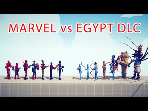 MARVEL Team vs EGYPT DLC Team - Totally Accurate Battle Simulator TABS