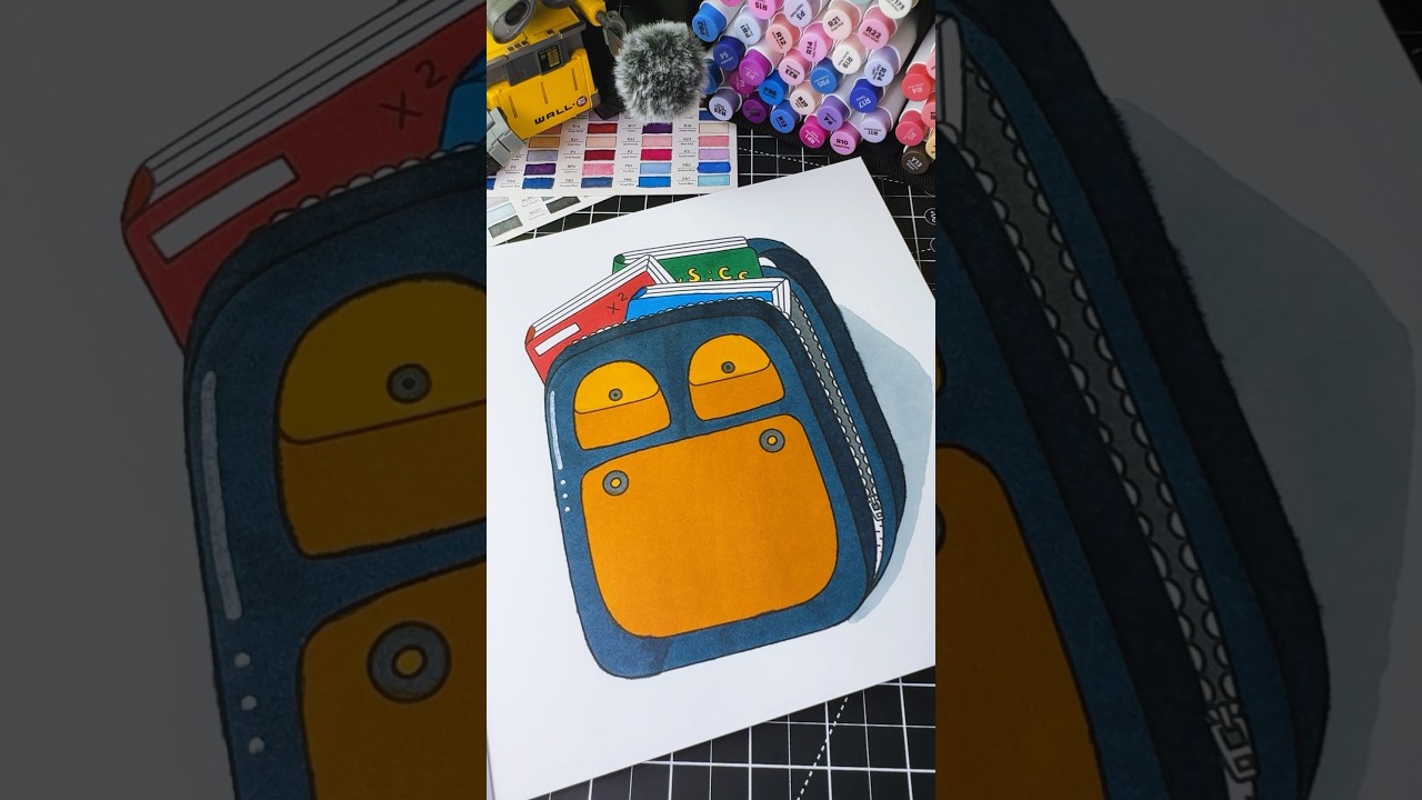 My Backpack - ASMR colouring. This page is from Back-to-School Coloring Book #asmrcoloring