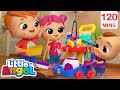 Let's Clean The House | Little Angel | Sing Along Songs for Kids | Moonbug Kids Karaoke Time