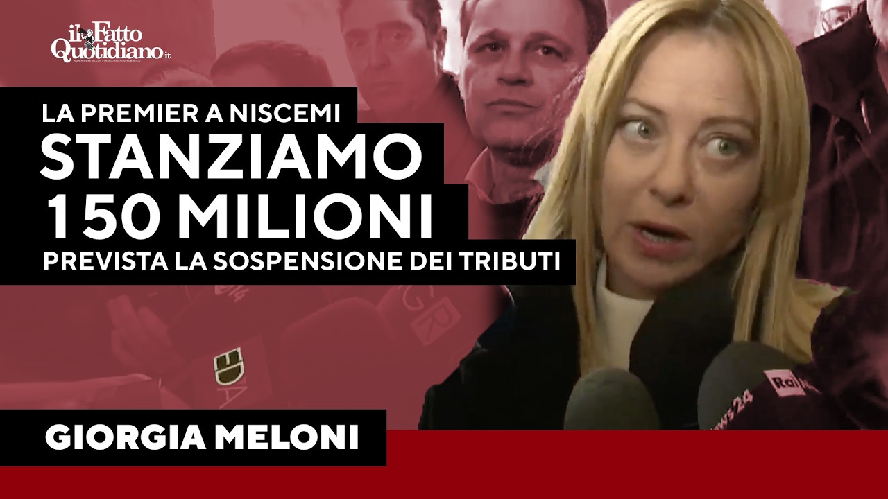 Meloni a Niscemi: "Stanziamo subito 150 milioni, prevista anche la sospensione delle tasse"
