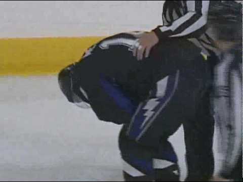 Andrej Meszaros Hit In The Throat (April 8 2010)