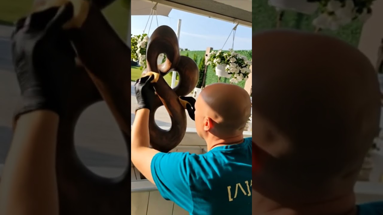 Outdoor Wooden Sculpture | Preventive Protecting | Linseed Oil Treatment | We Care for Art