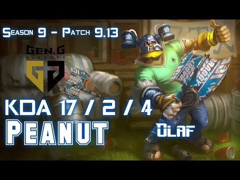 Gen Peanut OLAF vs GRAGAS Jungle - Patch 9.13 KR Ranked