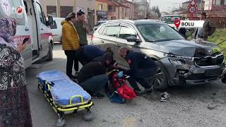 Bolu'da Ciple Çarpışan Motosikletli Yaralandı