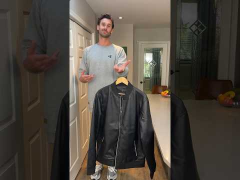 6’7 Faux Leather Bomber Styling from American Tall #menfashion #fashion #clothingstyle #tallfashion