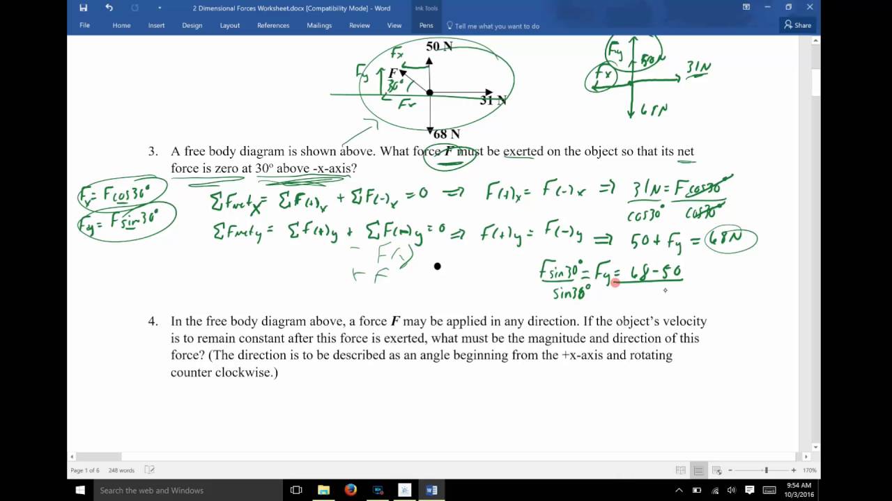 2D Vectors Worksheet Help