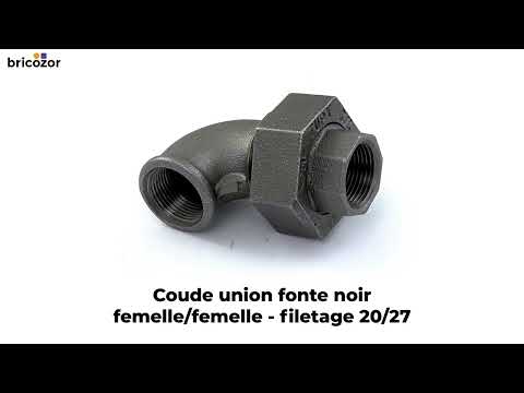 Coude union fonte femelle / femelle noir - référence 96 CODITAL