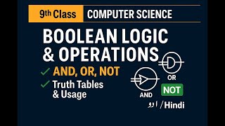 Boolean Expressions, Operations & Truth Tables | AND, OR, NOT | Class 9 Computer Science Urdu Hindi
