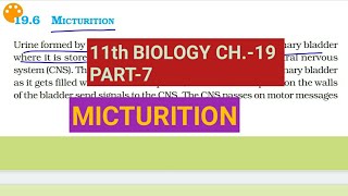 Class 11 Biology|Ch.-19 |Part-7||Micturition||Study with Farru