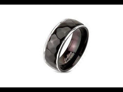 Biżuteria - Tytanowy pierścionek - wzór rombu z zaokrąglonymi brzegami