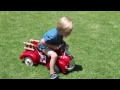 Chevron Texaco Licensed Stamped Steel Fire Truck Speedster Foot To Floor Ride On