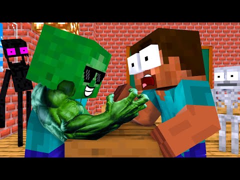 Piglin Animation - STRONG MONSTERS FAMILY VS FAMILY CHALLENGE - Minecraft Animation