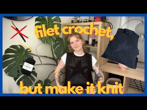 filet crochet, but make it knit | knitting vlog