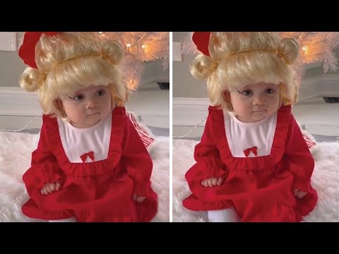 Baby shows off adorable Cindy Lou Who costume #shorts