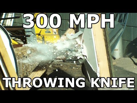 Will 300 mph Throwing Knives Go Through a Wall?  - Slow Motion Destruction - 12,500 fps