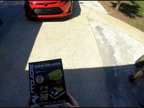 AUTOJOE 24Volt MAX Cordless Rapid Inflater  Test Inflating Car Tire