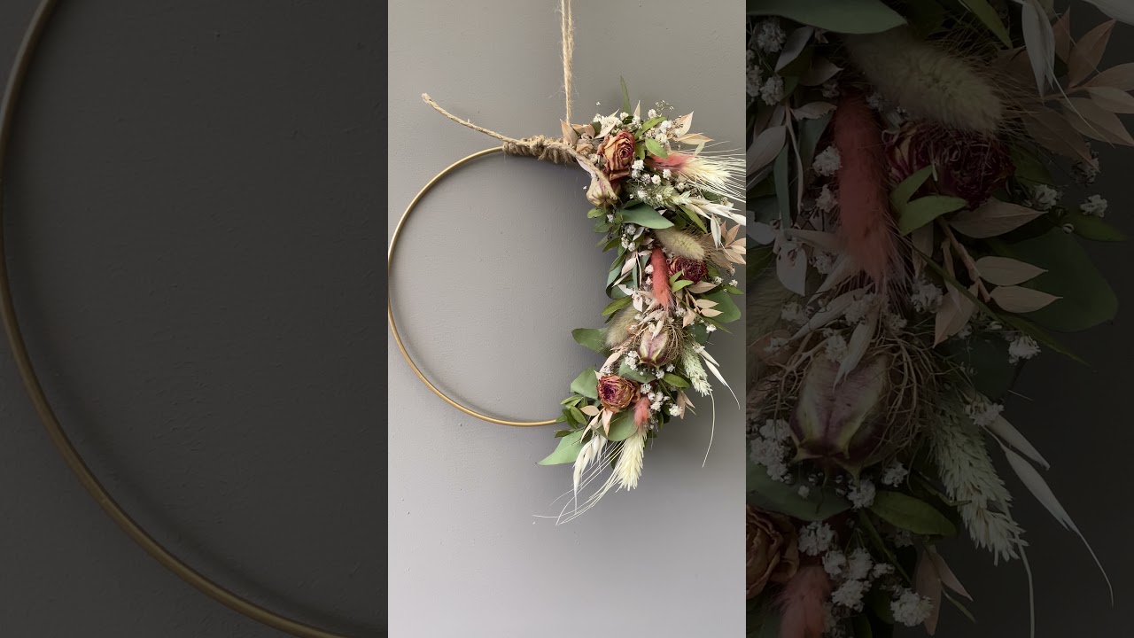 Droogbloemen krans roosje | Glorious Home | Groen- en woondecoratie