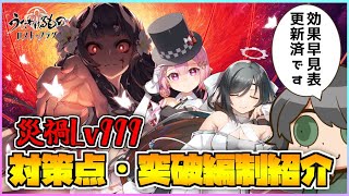 【うたわれるもの ロストフラグ】復刻「織白調伏戦」災禍レベル200以上攻略編成の紹介！効果早見表も更新済です！【ロスフラ】
