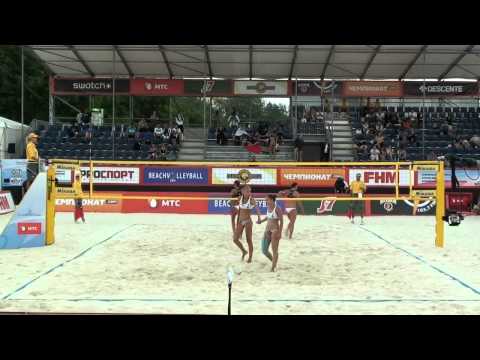 CEV Cup Moscow 2012 Semifinal 23.06.2012 Golden set Forrer-Vergé-Dépré SUI Vasina-Vozakova RUS