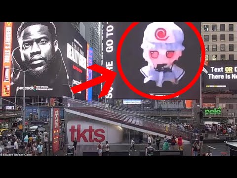 Fumo Yuyuko spins in Times Square