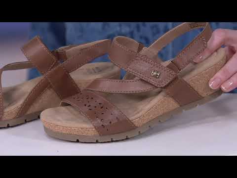 Earth Origins Leather Strap Wedges - Kendra Khloe on QVC