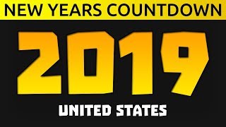 New Year's Countdown 2019 - ALL U.S. Time Zones | LIVE