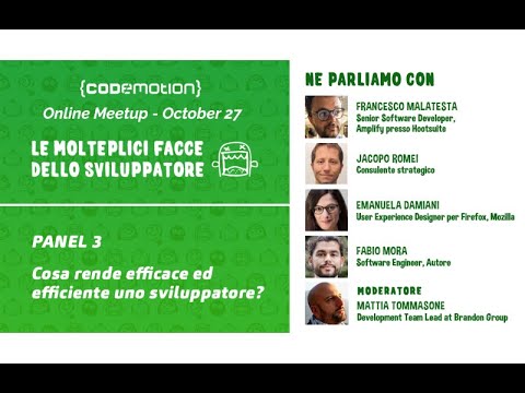 Meetup Online Edition: PANEL - Cosa rende efficace ed efficiente uno sviluppatore?
