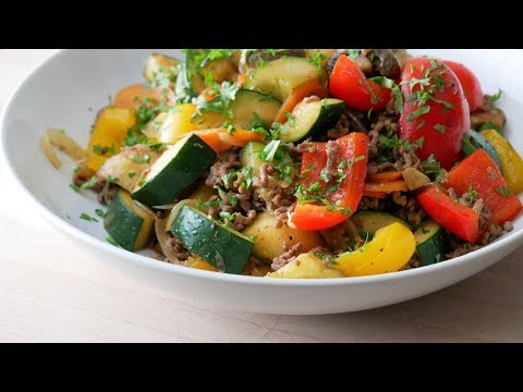 Schnelle Gemüsepfanne mit Hackfleisch (Low Carb) ||...
