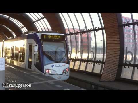 HTM Tram RandstadRail (Wagen 4004) aankomst Leidschenveen op lijn 4 naar Den Haag De Uithof