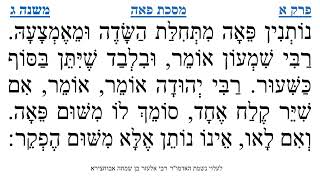 מסכת פאה פרק א משנה ג