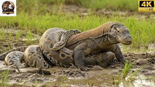 Terrifying Encounter | When Komodo Dragon Met Giant Python In The Wild!