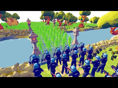 SWAT Defense Mission And Zombie invaded Village - Totally Accurate Battle Simulator TABS