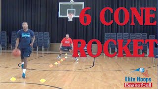 Elite Hoops Basketball Skill Development Drill: 6 Cone Rocket