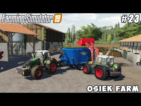Feeding cows with new feed mixer, spreading manure, sowing wheat | Osiek | FS 19 | Timelapse #23