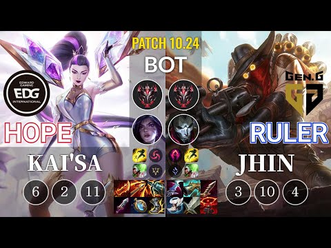 EDG Hope Kai'Sa vs GEN Ruler Jhin Bot - KR Patch 10.24