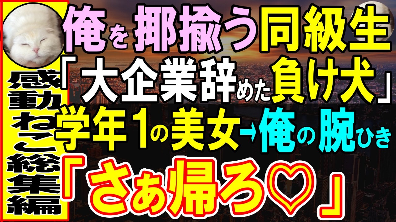 【感動する話】一流企業を退職した俺が同窓会に参加すると俺を見下す御曹司「負け犬がいるw」すると、学年一のマドンナ「彼は何も知らないのね。早く帰りましょ♡」「え？」【いい話・泣ける話・朗読・スカッと】