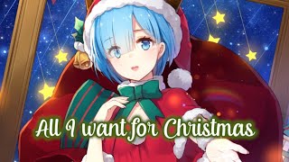 Nightcore - All I Want For Christmas Is You (Rock Cover) (Lyrics)
