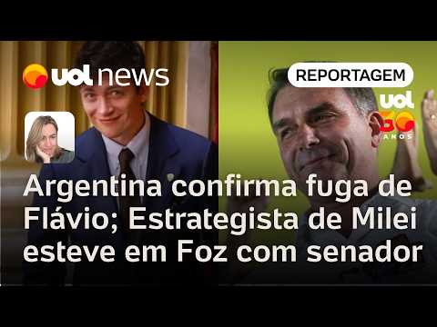 Argentina confirma fuga de Flávio Bolsonaro; estrategista de Milei esteve em Foz com senador