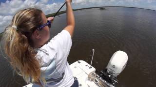 preview picture of video 'Olivia and Phoebe Reel In A Monster Fish | Jacksonville Fishing Trips'