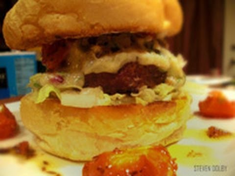 spicy lamb burger with cucumber raita recipe