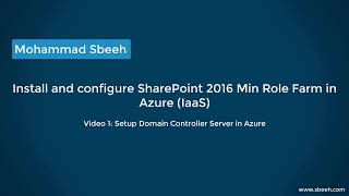 Video 1: Set Up Domain Controller Server In Azure