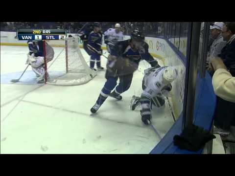 David Backes roughs up Alexandre Burrows HD